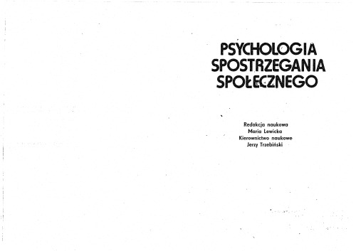 Psychologia spostrzegania społecznego