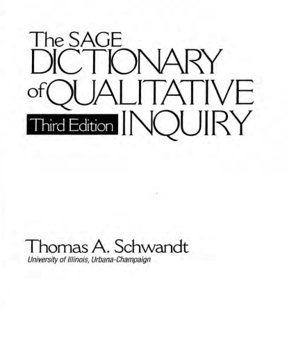 The SAGE Dictionary of Qualitative Inquiry