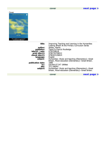 Improving Teaching and Learning in the Humanities