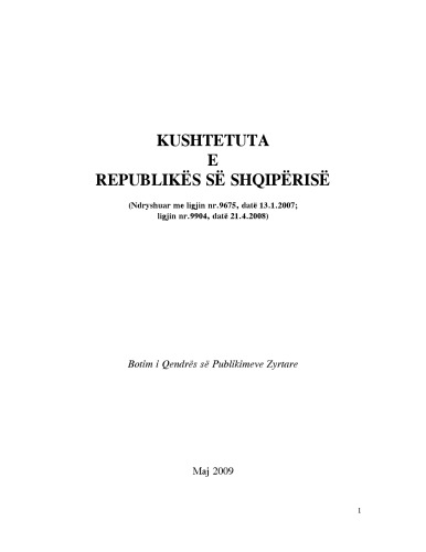 Kushtetuta e Republikes se Shqiperise