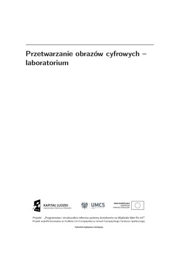 Przetwarzanie obrazów cyfrowych – laboratorium