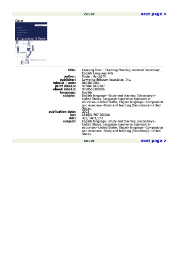 Crossing Over: Teaching Meaning-centered Secondary English Language Arts (2nd ed.)