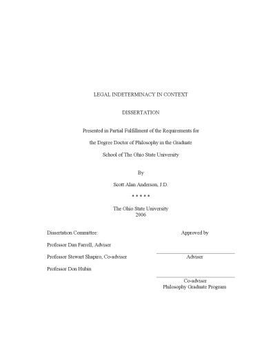 Legal indeterminacy in context