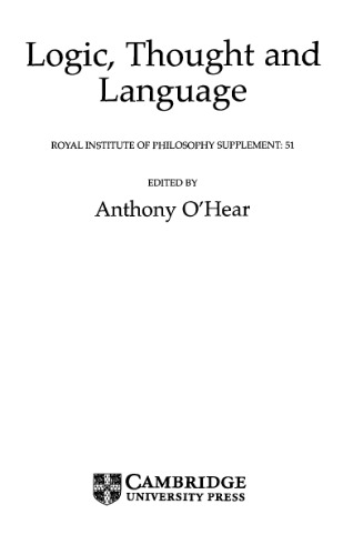 Logic, Thought and Language