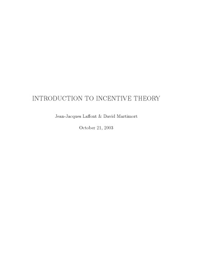 The Theory of Incentives : Exercises and Solutions