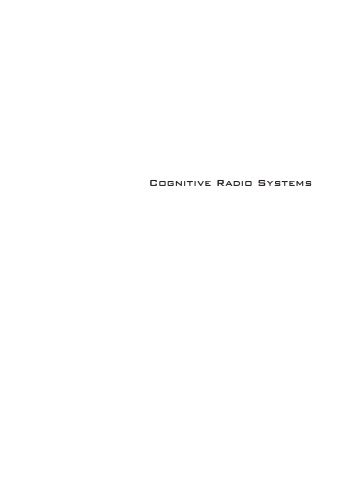 Cognitive Radio Systems