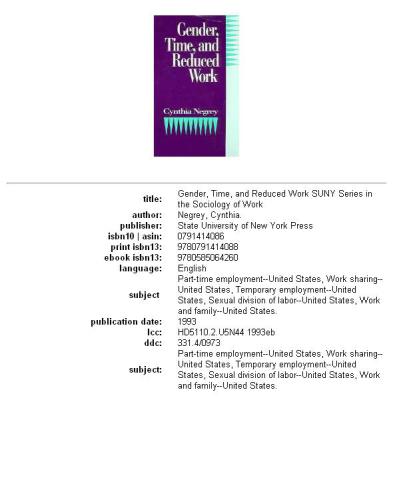 Gender, Time, and Reduced Work