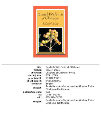 Roadside Wild Fruits of Oklahoma