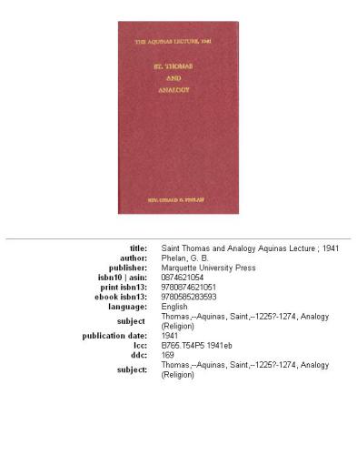 St. Thomas and Analogy (Aquinas Lecture 5)