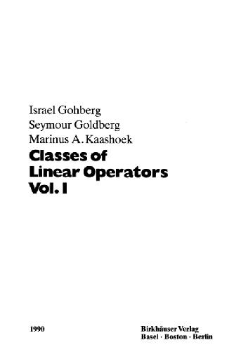 Classes of Linear Operators