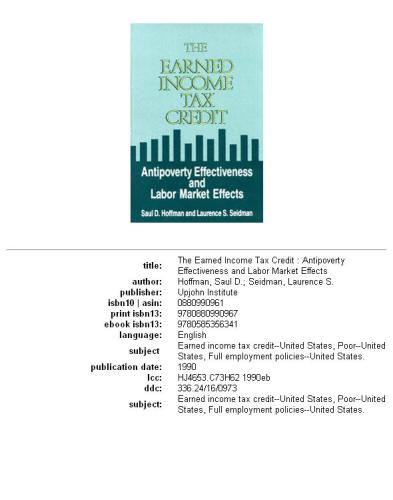 The Earned Income Tax Credit: Antipoverty Effectiveness and Labor Market Effects