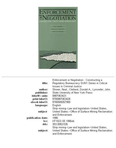 Enforcement or Negotiation: Constructing a Regulatory Bureaucracy