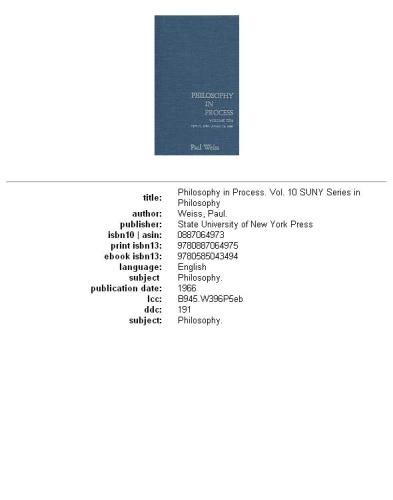 Philosophy in Process, Volume 10: April 15, 1984-January 18, 1986