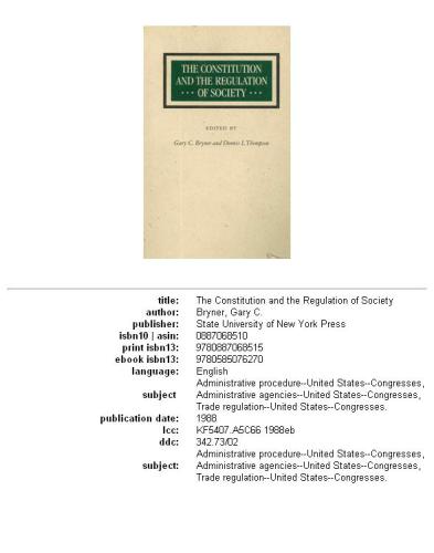 The Constitution and the Regulation of Society