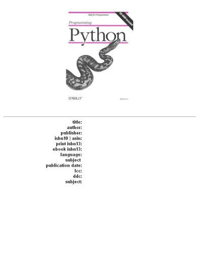 Programming Python