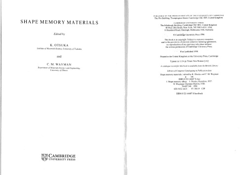 Shape Memory Materials