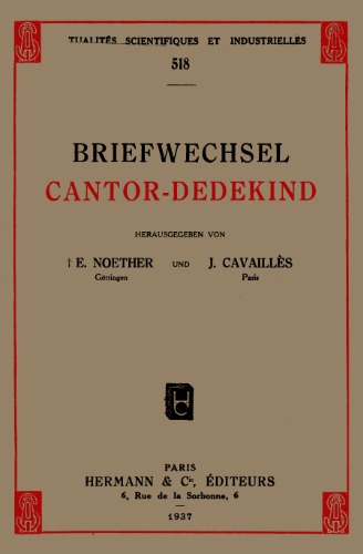 Briefwechsel Cantor-Dedekind