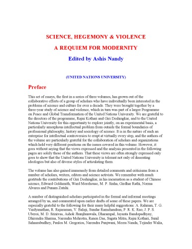 Science, Hegemony and Violence: A Requiem for Modernity