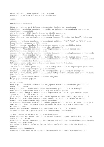 Eski Şiirler Yeni Türküler