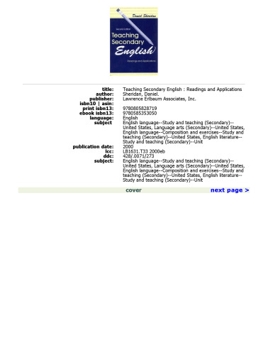 Teaching Secondary English: Readings and Applications (2nd ed)