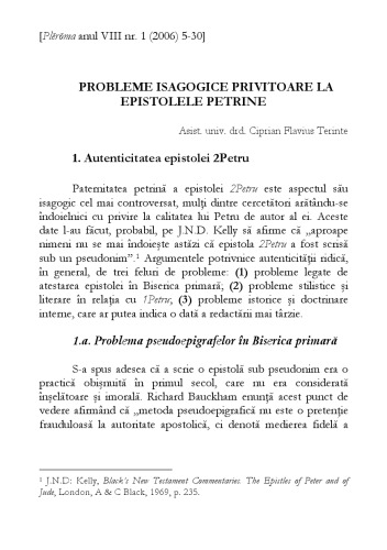 Revista Pleroma nr.1 2006