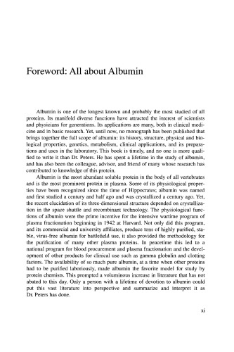 All About Albumin: Biochemistry, Genetics, and Medical Applications