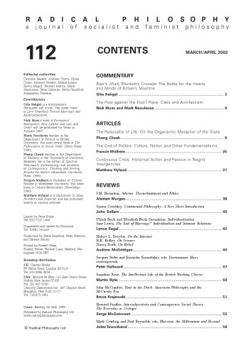 Radical Philosophy Issue: 112