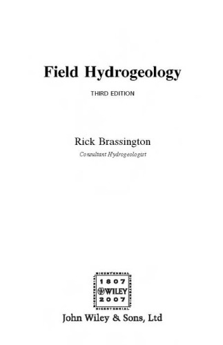 Field hydrogeology