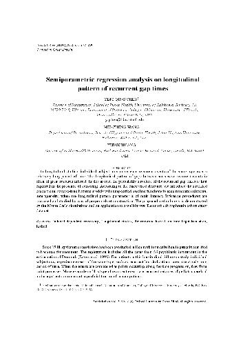 Semiparametric regression analysis on longitudinal pattern of recurrent gap times (2004)(en)(14s)