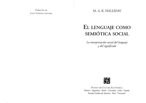 El lenguaje como semiótica social