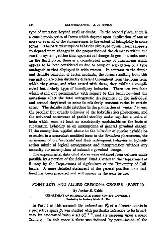 Point Sets and Allied Cremona Groups Part 2