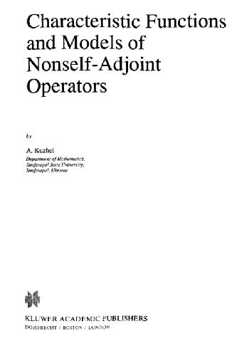 Characteristic Functions and Models of Non-Selfadjoint Operators