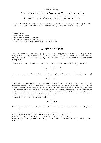 Compactness of anisotropic arithmetic quotients (2008)(en)(7s)