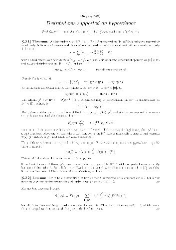 Distributions supported on hyperplanes (2008)(en)(1s)