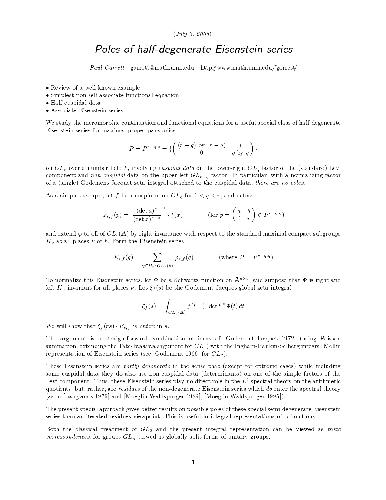 Poles of half-degenerate Eisenstein series (2006)(en)(9s)