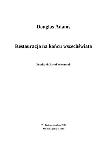 Restauracja na końcu wszechświata