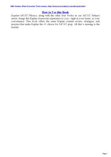 Kaplan MCAT Physics Review