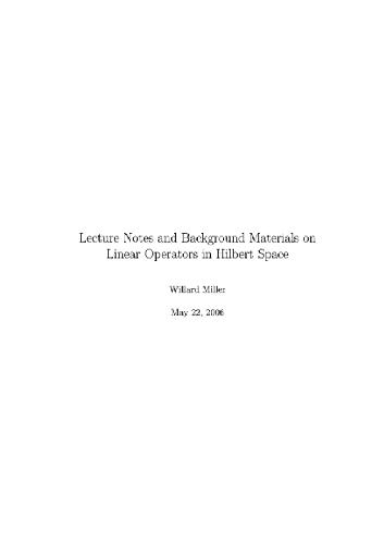 Linear operators in Hilbert space