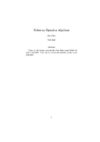 Lecture notes on operator algebras