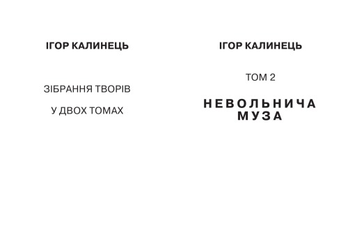 Зібрання творів у 2 т. Т.2. Невольнича муза.