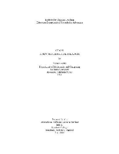 [Article] Chaos: a new mathematical paradigm