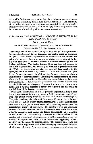 [Article] A Study of the Effect of a Magnetic Field on Electric Furnace Spectra