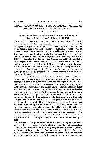 [Article] Experiments with the Tube Resistance Furnace on the Effect of Potential Difference