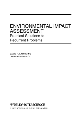 Environmental Impact Assessment: Practical Solutions to Recurrent Problems (2004)(en)(576s)
