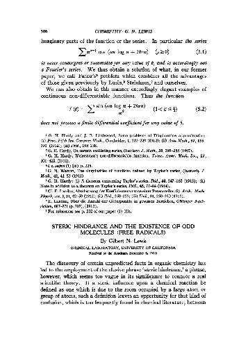[Article] Steric Hindrance and the Existence of Odd Molecules (Free Radicals)