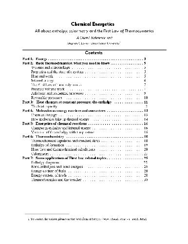 Chemical Energetics. All about enthalpy, calorimetry and the First Law of Thermodynamics(en)(32s)