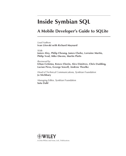 Inside Symbian SQL: A Mobile Developer's Guide to SQLite