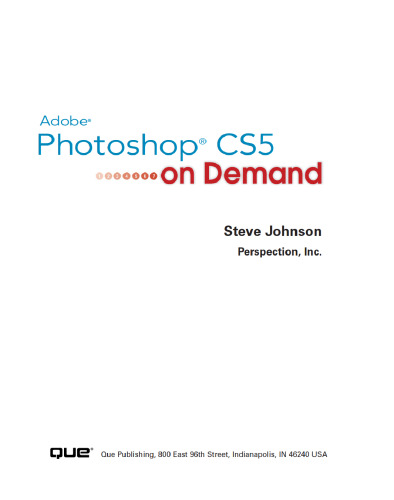 Adobe Photoshop CS5 on Demand 