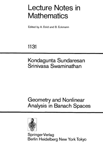 Geometry and Nonlinear Analysis in Banach Spaces