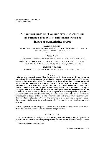 A Bayesian analysis of colonic crypt structure and coordinated response to carcinogen exposure incor
